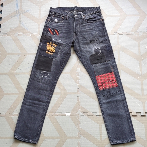 Never Worn Ralph Lauren Patchwork Denim! 30×30 true to size! Authentic - Picture 1 of 16